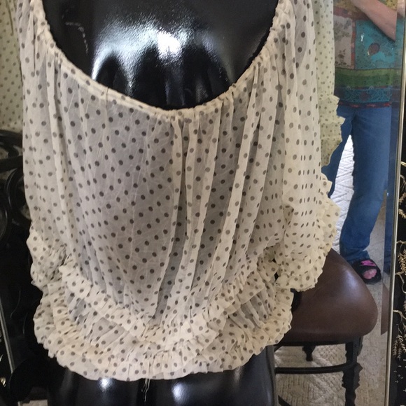 polka dot off-shoulder top - Picture 4 of 5